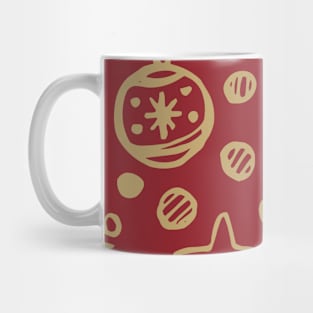 Red Gold Christmas Mug